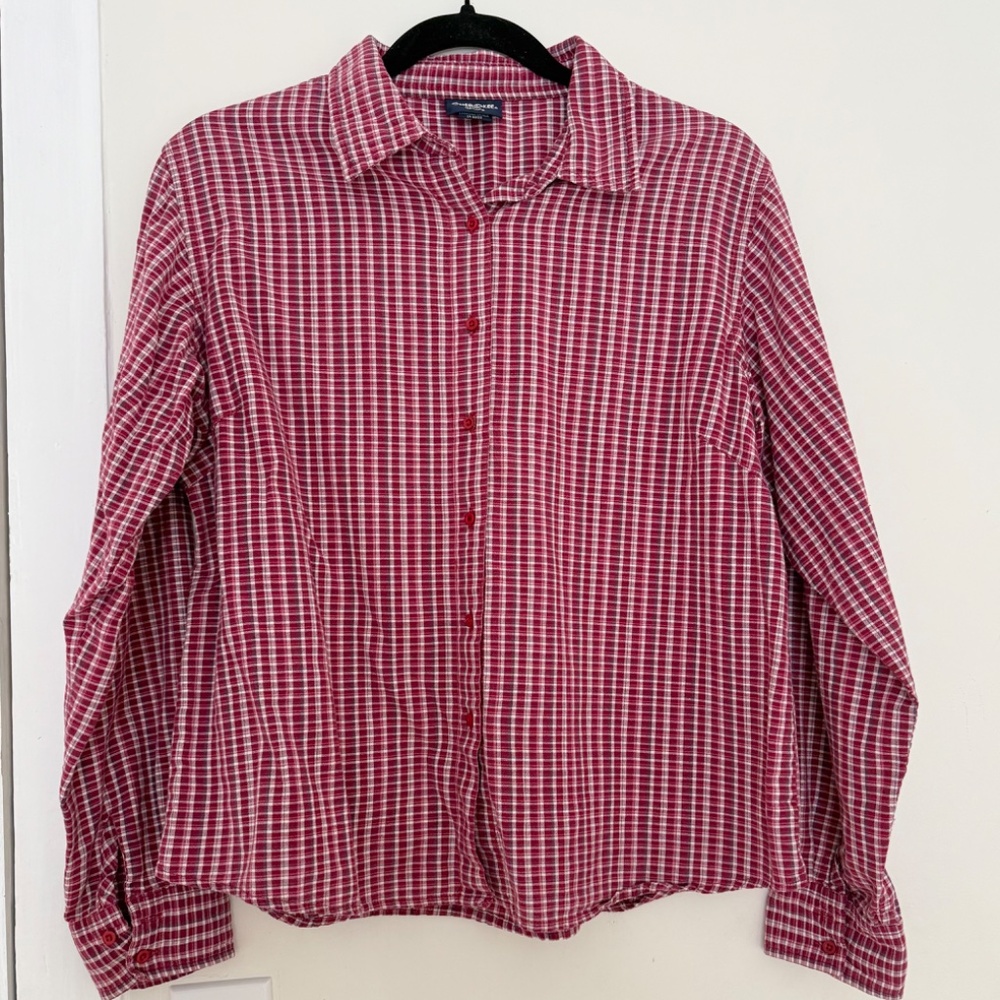 VINTAGE Cherokee rustic red checkered button down longsleeve